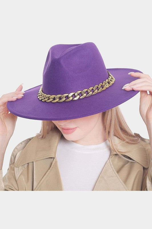 Purple Red Chain Fedora