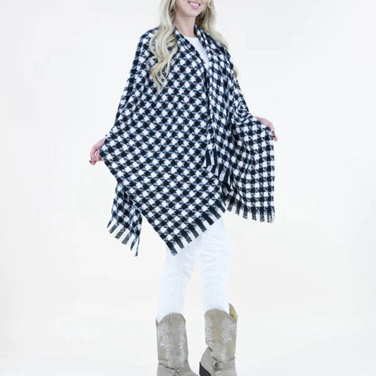 Houndstooth Poncho