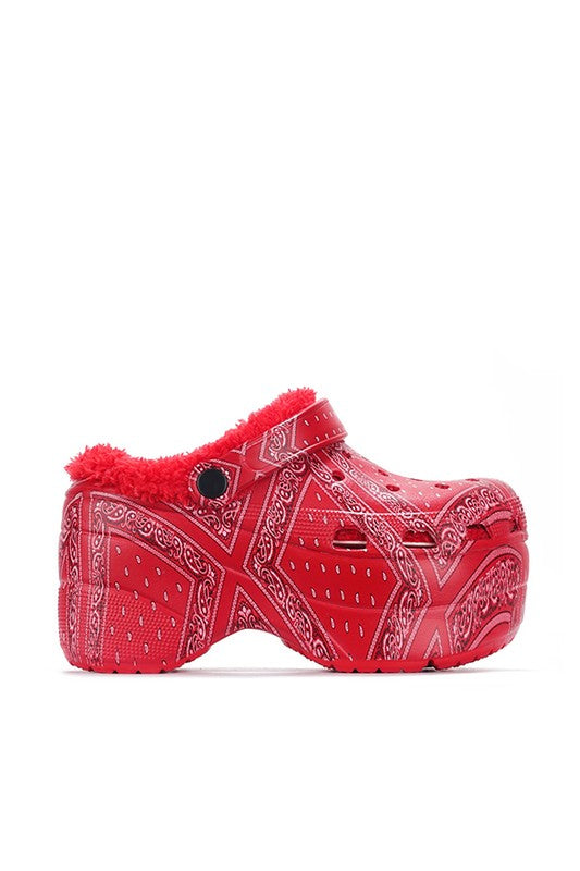 Fancy Clogs Red Bandana