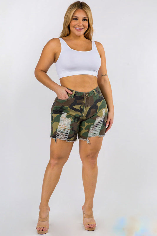 Camouflage Denim Bermuda