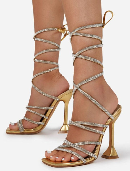 Lace Up Bling Gold