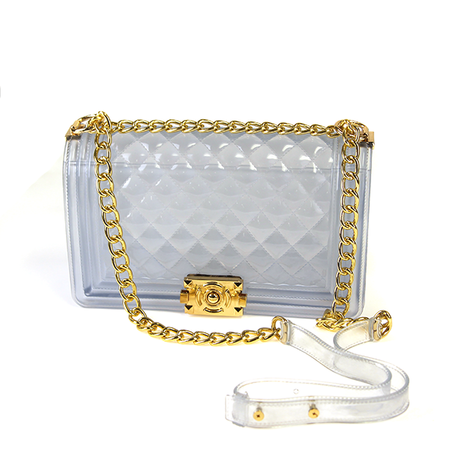 CLEAR QUILT JELLY PURSE