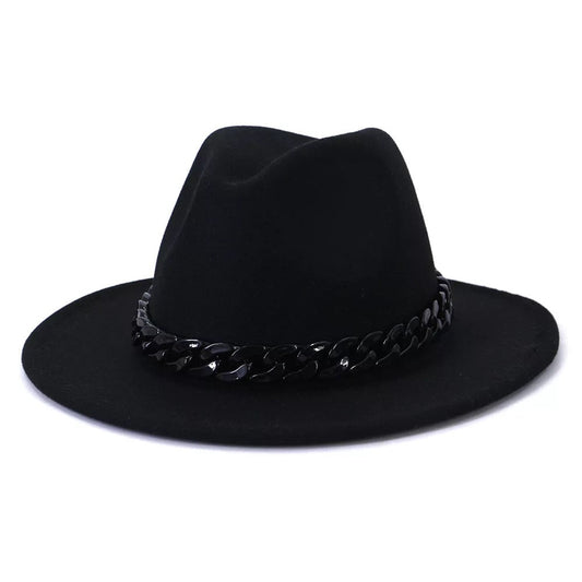 New Swag Chain Link Fedora Black