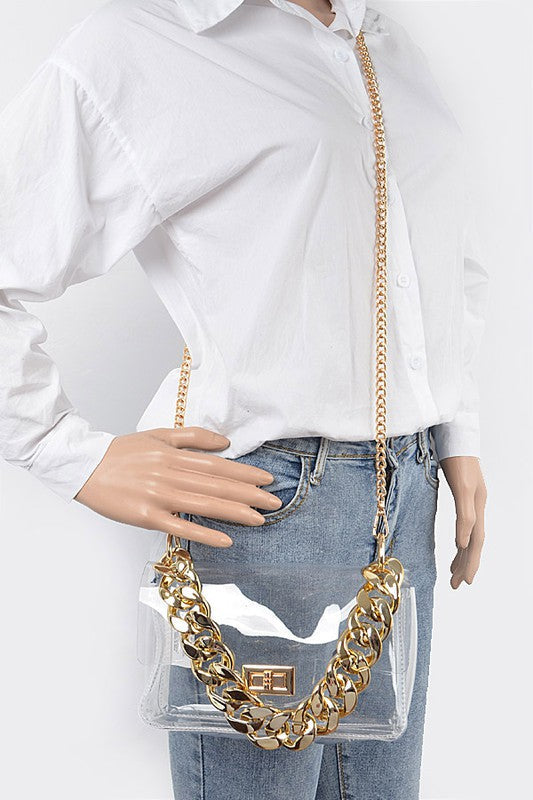 Oversized Chain Clear Bag