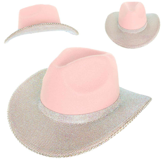 Blingy Cowgirl Cowboy Hat Pink
