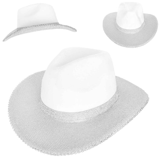 Blingy Cowgirl Cowboy Hat White