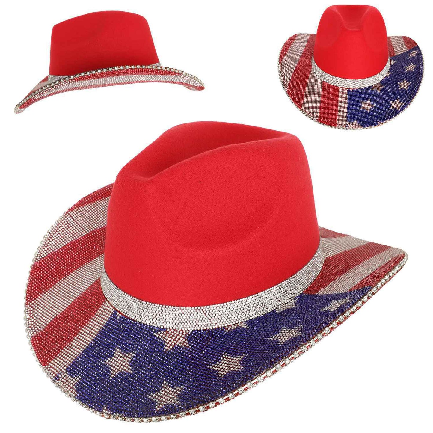 Blingy Cowgirl Cowboy Hat Flag