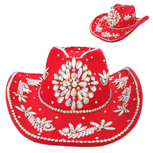 Rodeo Chic Cowgirl Cowboy Hat Red