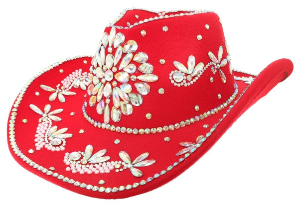 Rodeo Chic Cowgirl Cowboy Hat Red
