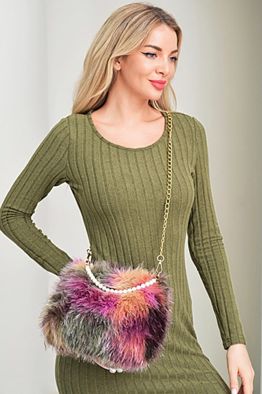 Fluffy Fuzzy Handbag Multi