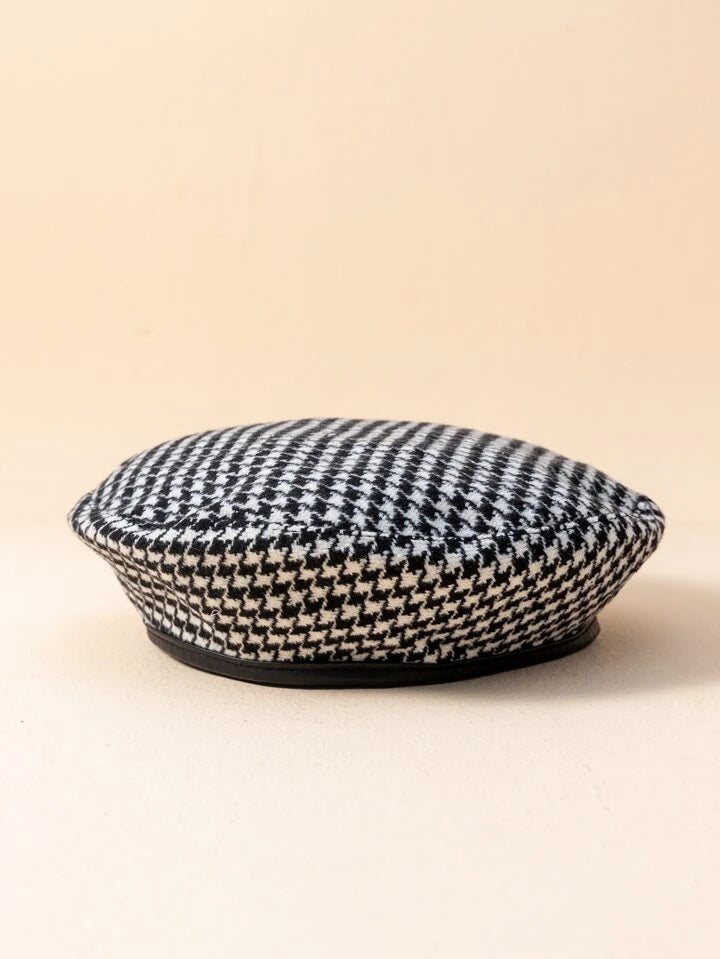 Houndstooth Beret