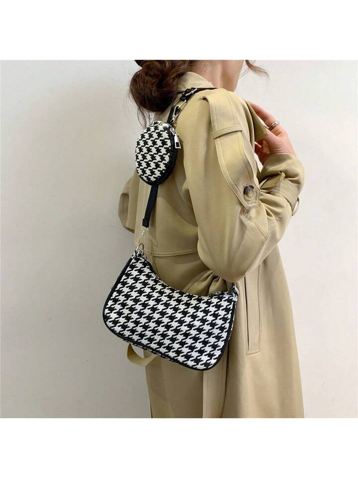 Houndstooth Crossbody Purse