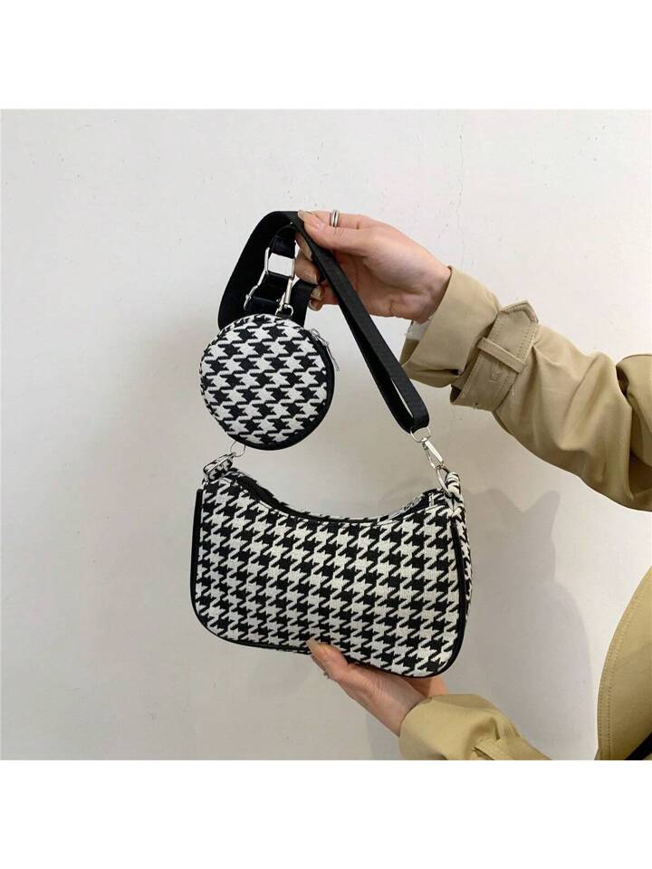 Houndstooth Crossbody Purse