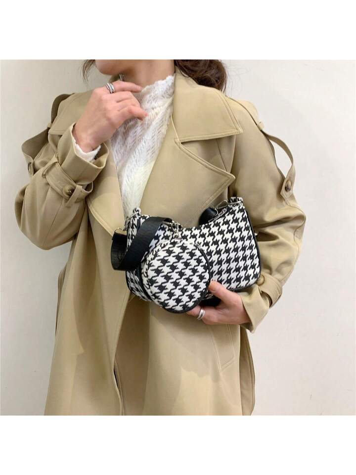 Houndstooth Crossbody Purse