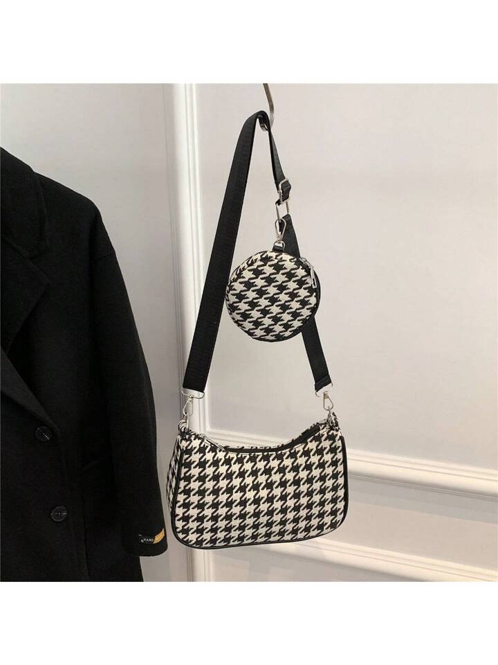 Houndstooth Crossbody Purse