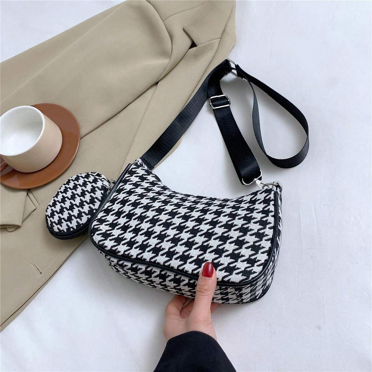 Houndstooth Crossbody Purse