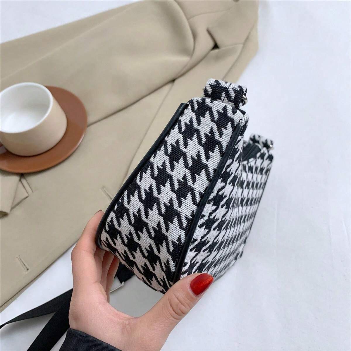 Houndstooth Crossbody Purse