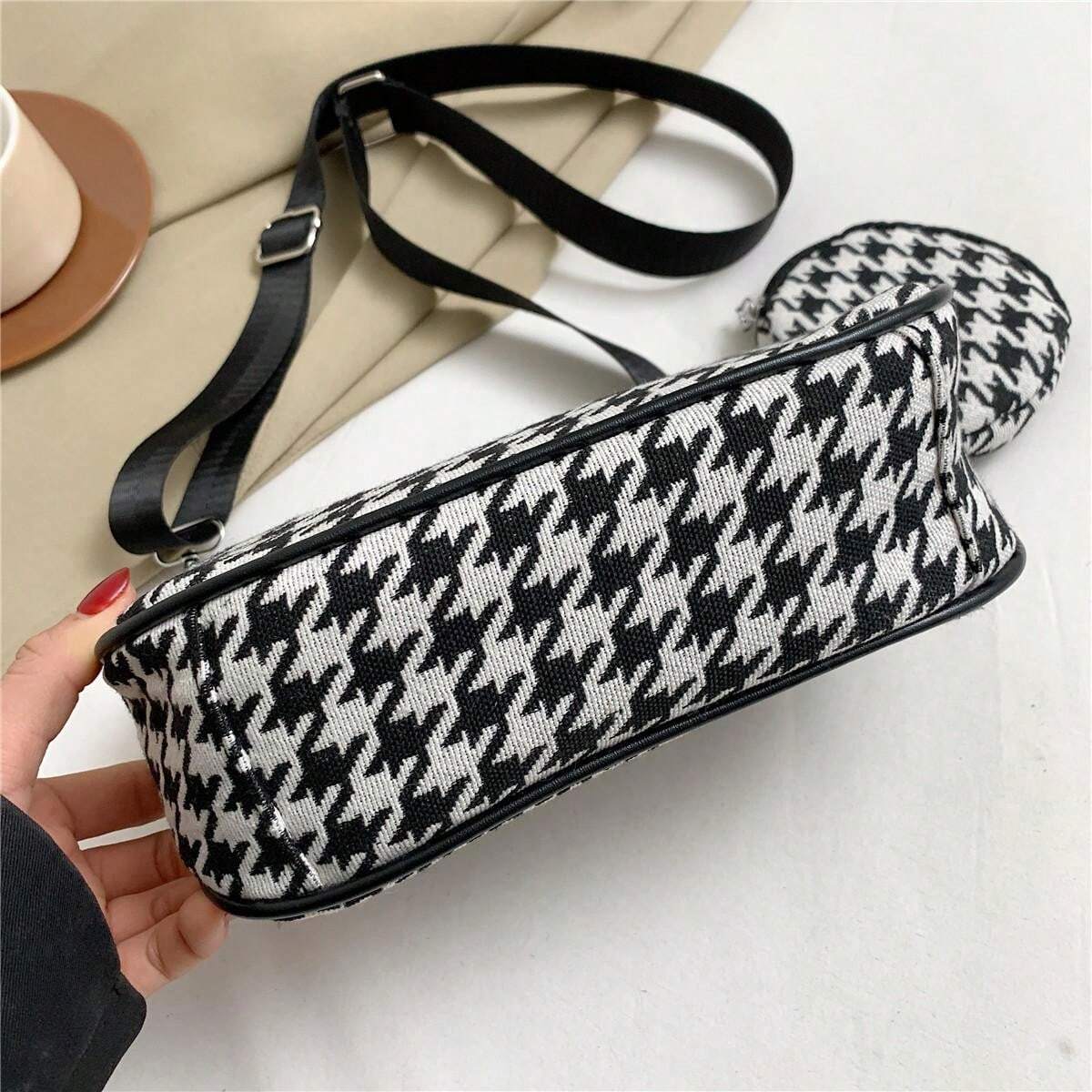 Houndstooth Crossbody Purse