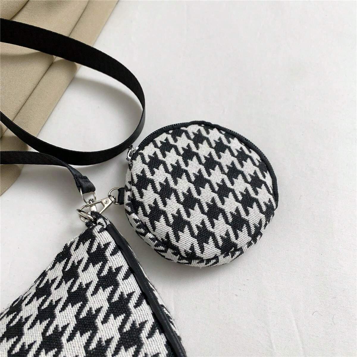 Houndstooth Crossbody Purse