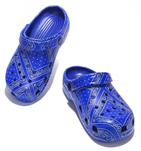 Fancy Clogs Blue Bandana