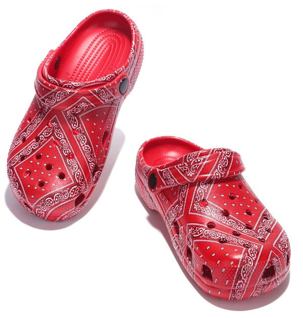 Fancy Clogs Red Bandana