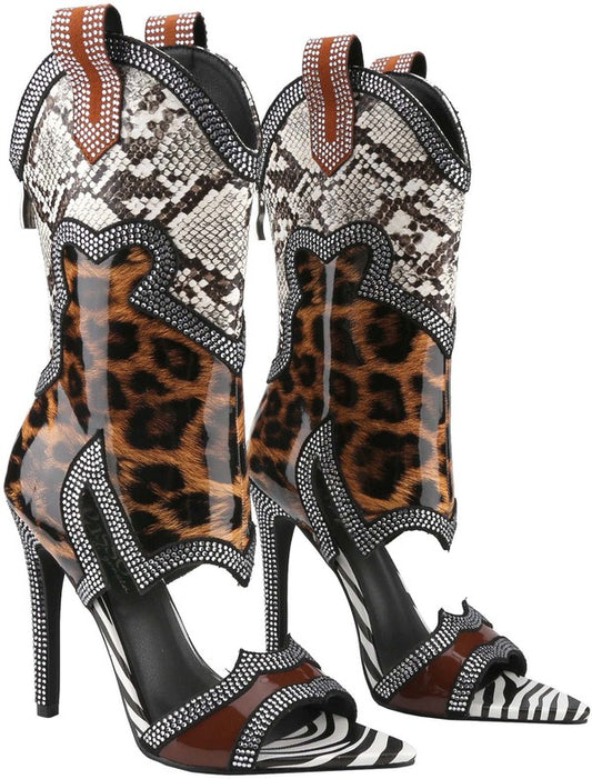 City Cowgirl Boots Multi Print