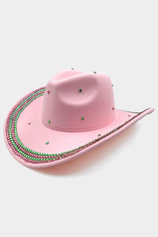 Rhinestone Cowgirl Hat Pink