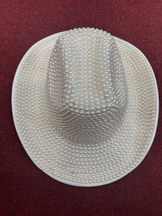 Pearl Cowgirl Cowboy Hat Ivory