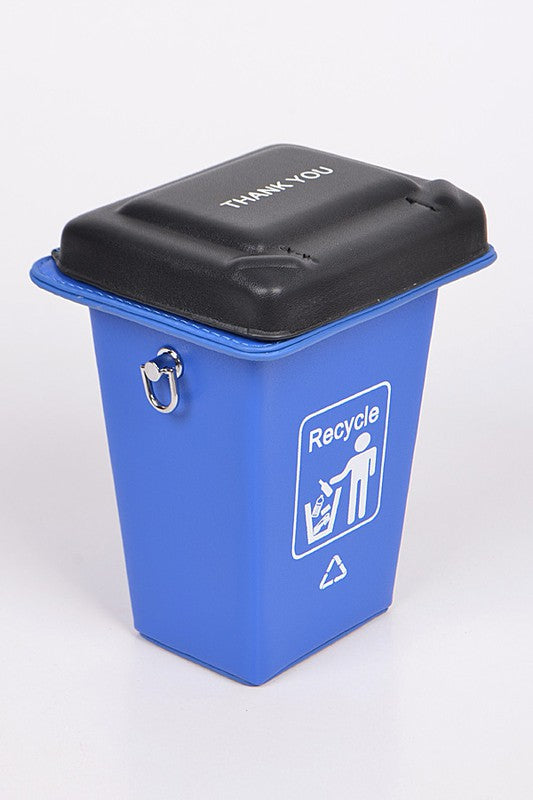 RECYCLE TRASH CAN CLUTCH Blue