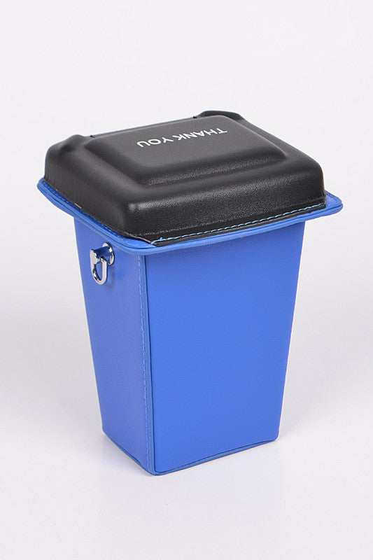 RECYCLE TRASH CAN CLUTCH Blue
