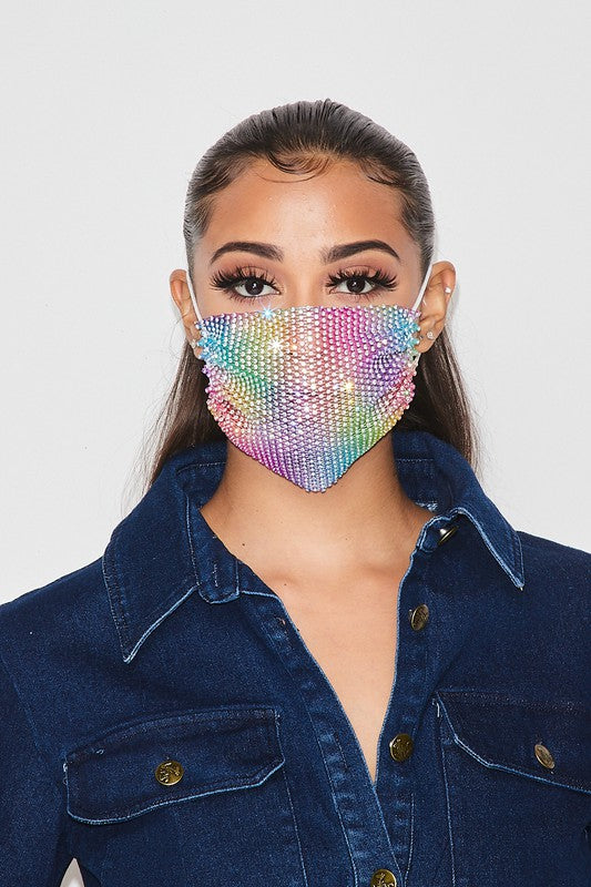 BLING MASK COVER Rainbow