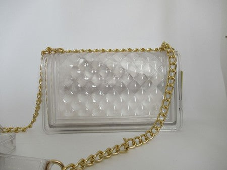 CLEAR QUILT JELLY PURSE