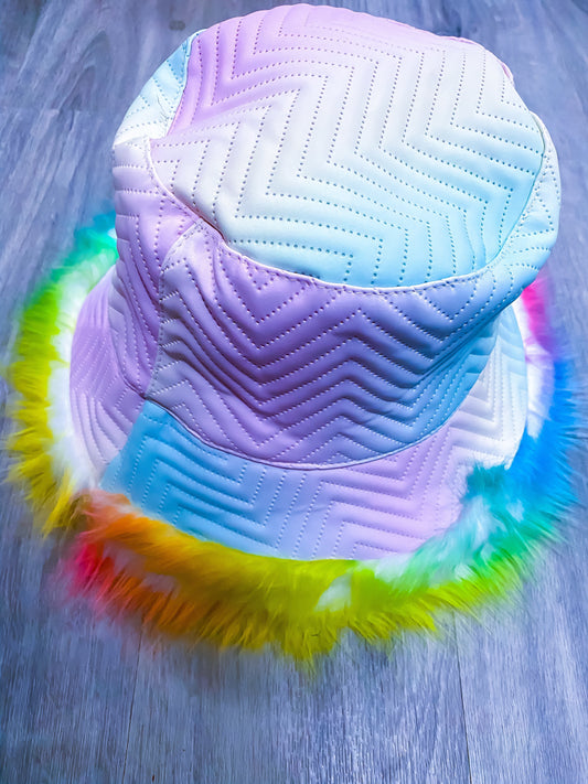 Fuzzy Pastel Bucket Hat