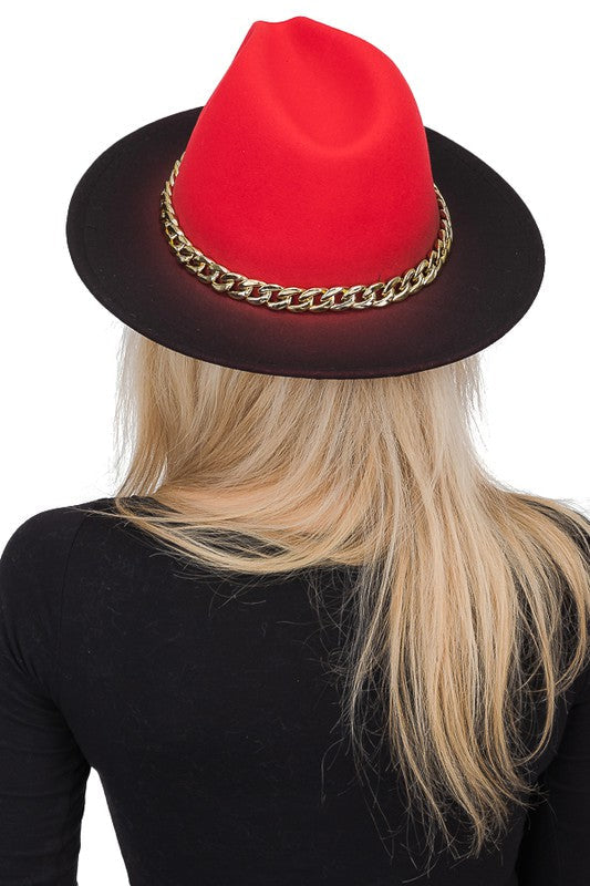 Ombre Fedora Red