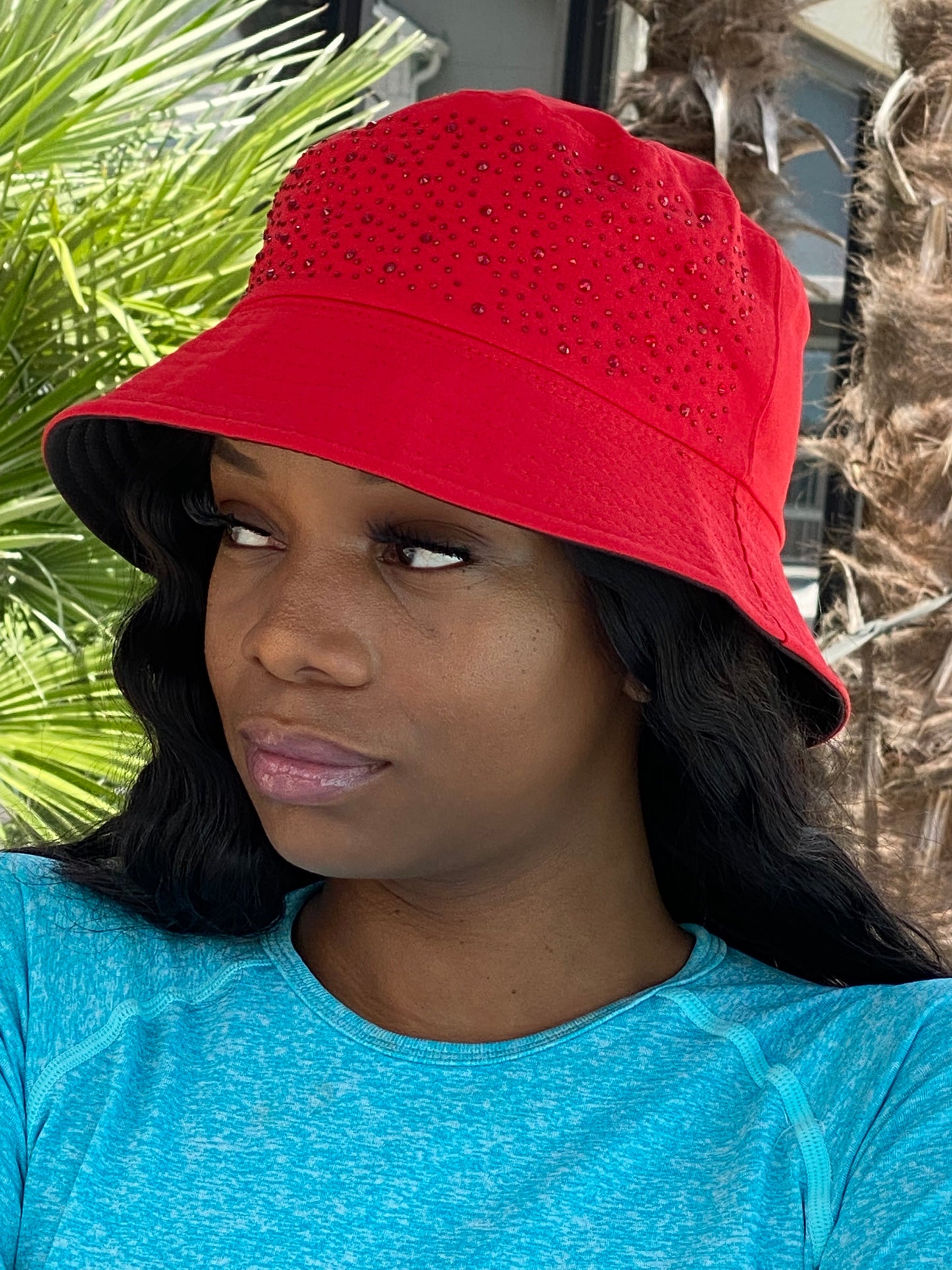 Bling Bucket Hat Red
