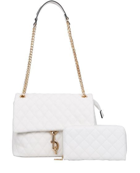 Most Wanted 2 IN 1 Quilted Chain Bag White