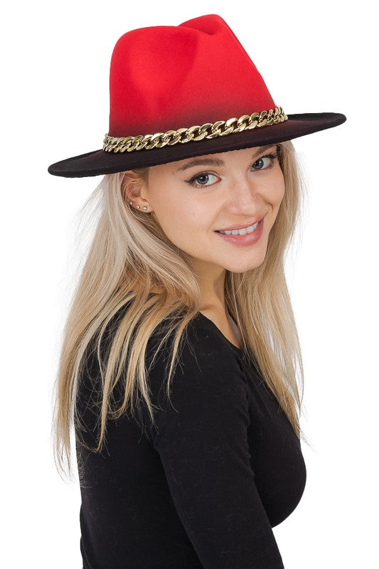 Ombre Fedora Red
