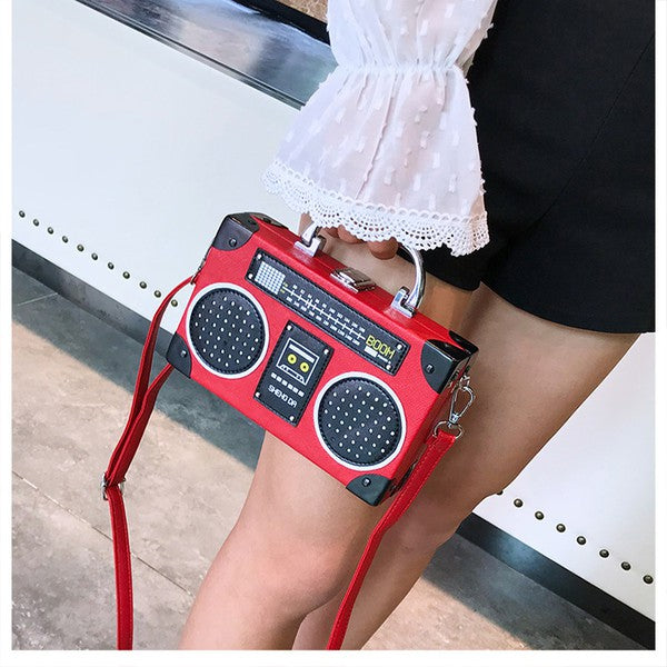 Radio Box Crossbody Bag Red