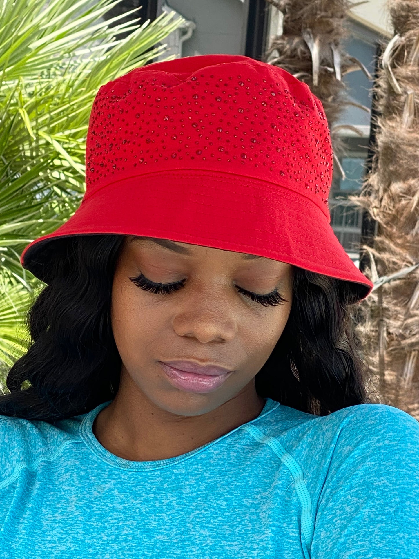 Bling Bucket Hat Red